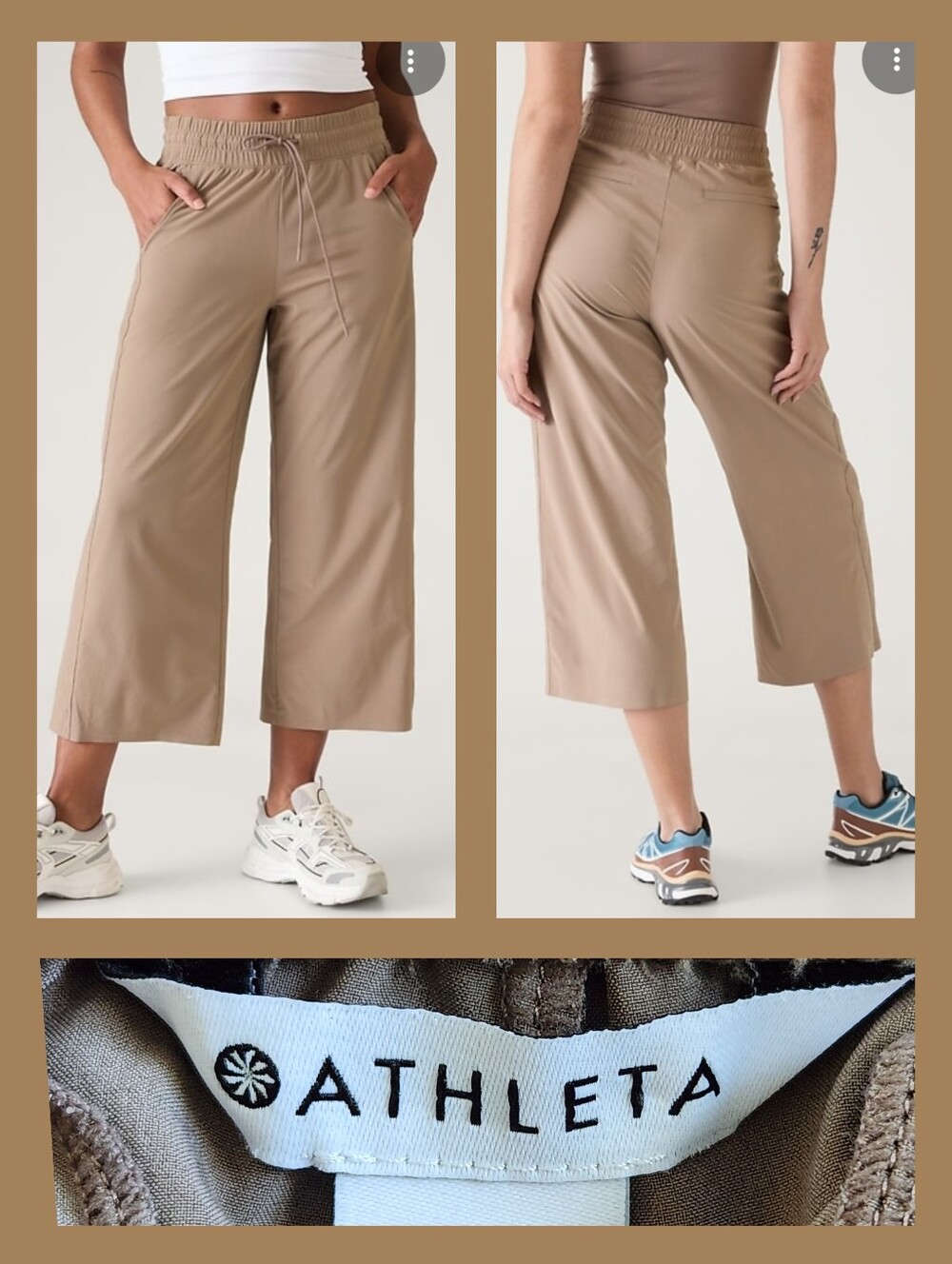 Womens ATHLETA Avenue Wide Leg Crop Pant Size 12